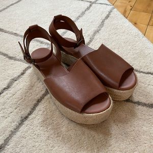 LL Bean platform leather sandals
